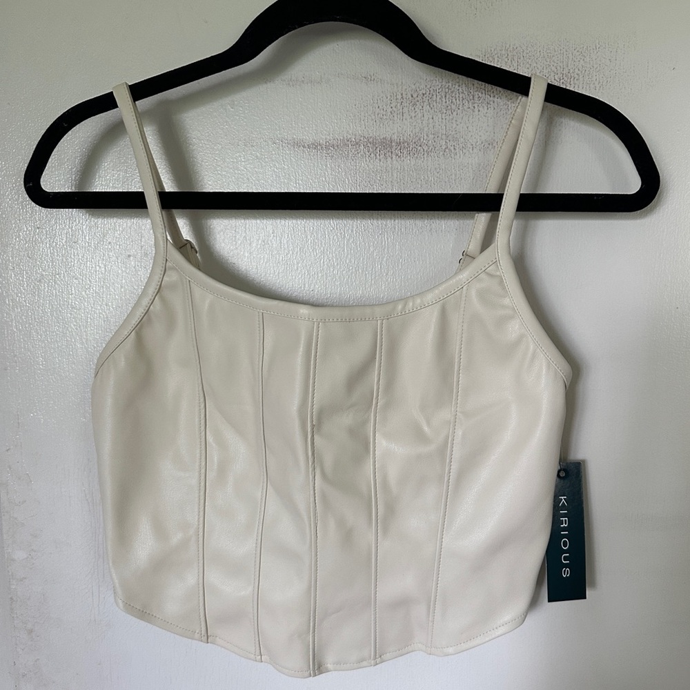 Leather crop top